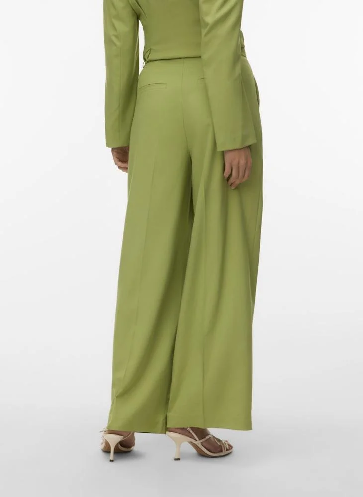 فيرو مودا بنطلون نسائي واسع الساق بخصر مرتفع